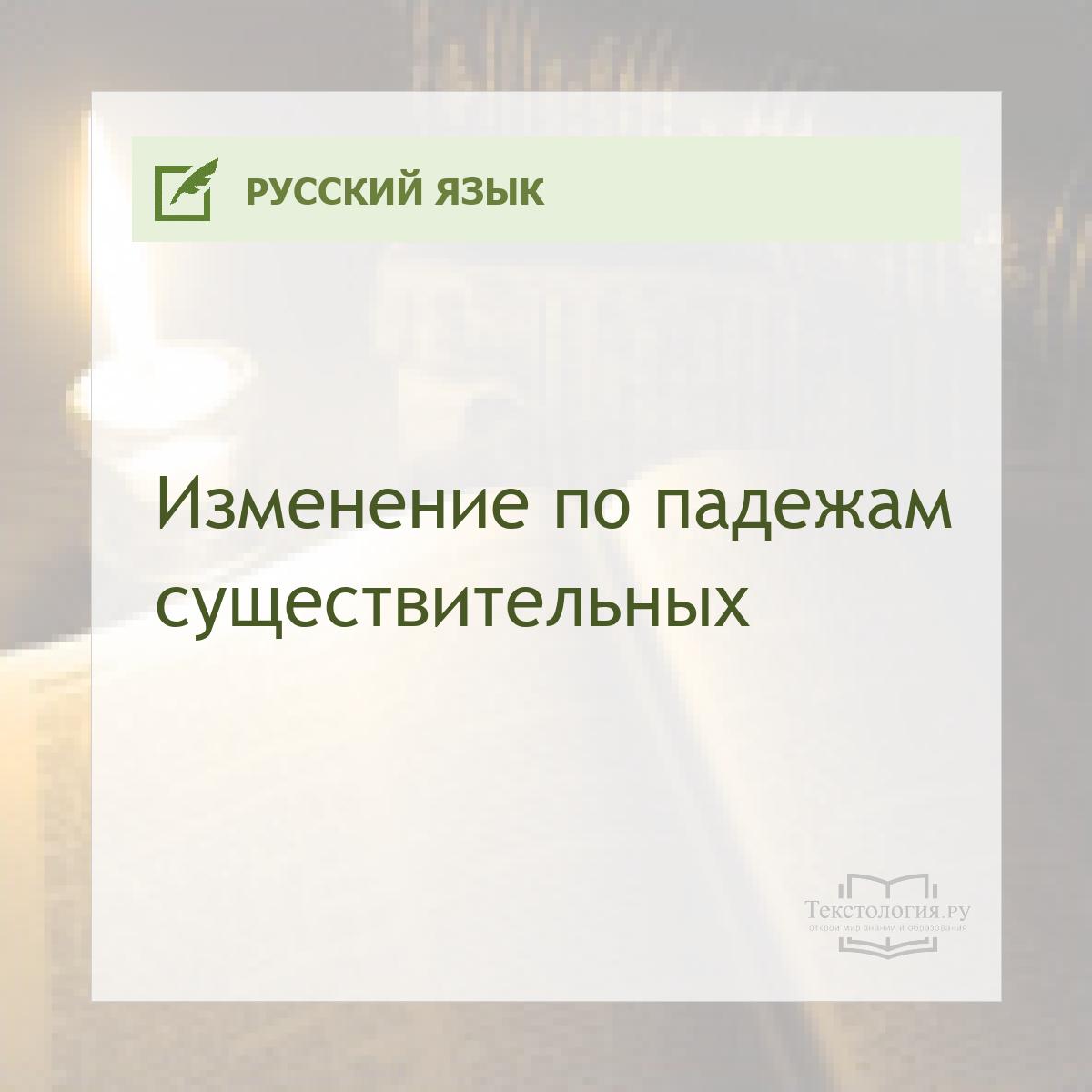 Изменение по падежам существительных